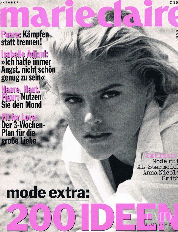 Anna Nicole Smith featured on the Marie Claire Germany cover from October 1994