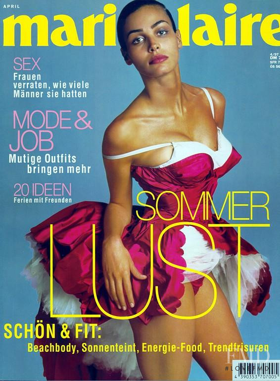 Ines Sastre featured on the Marie Claire Germany cover from April 1997