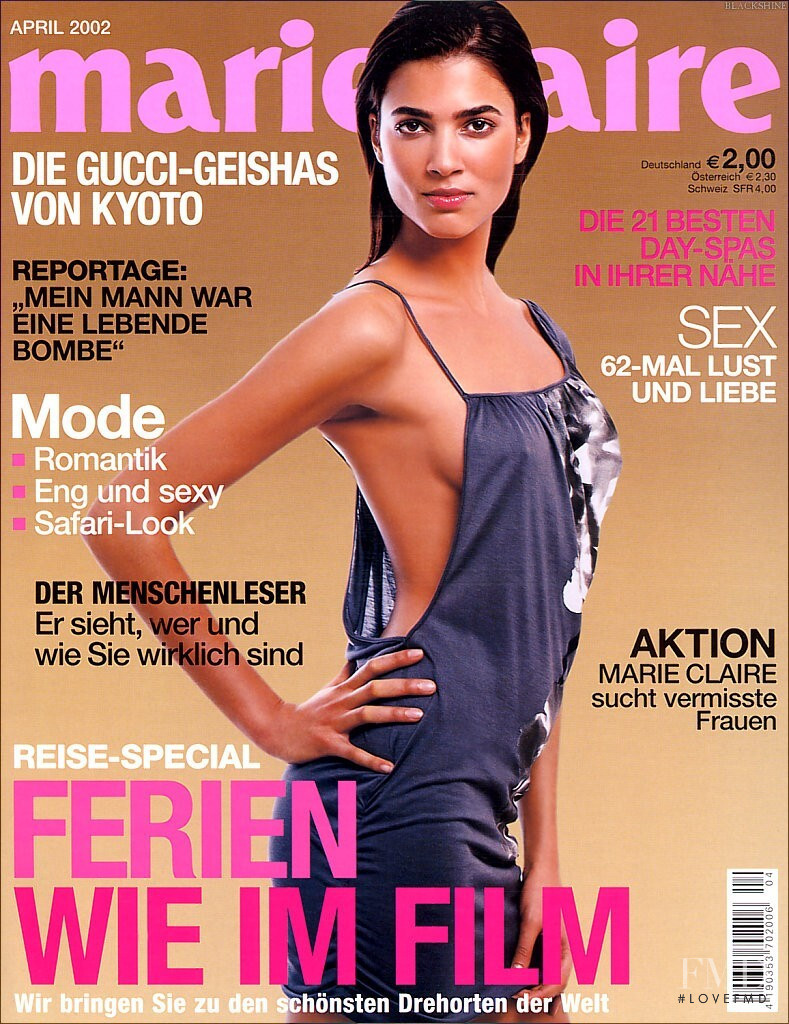 Teresa Lourenço featured on the Marie Claire Germany cover from April 2000