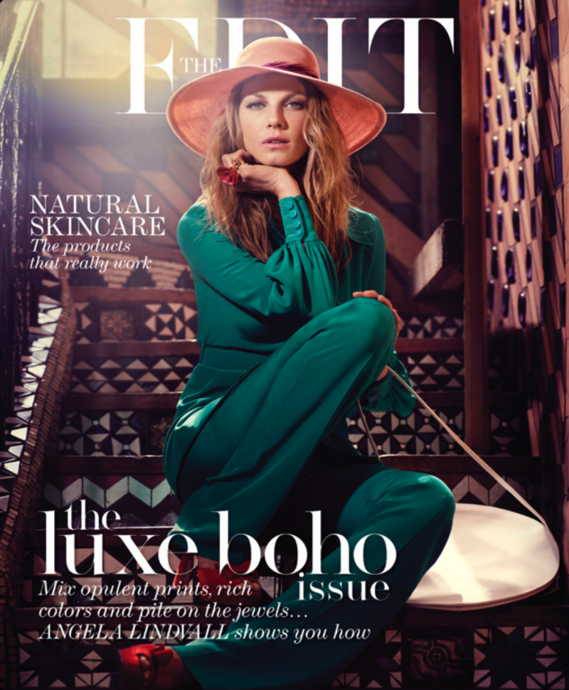 Angela Lindvall featured on the The Edit cover from May 2013