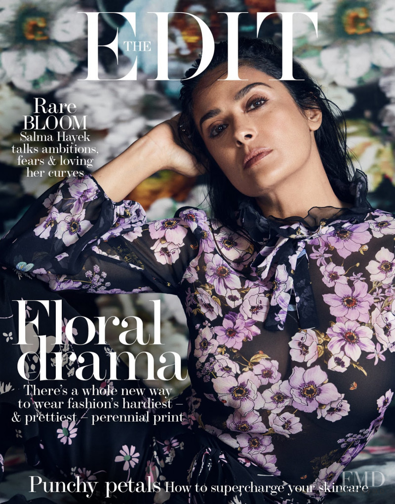 Salma Hayek featured on the The Edit cover from August 2017