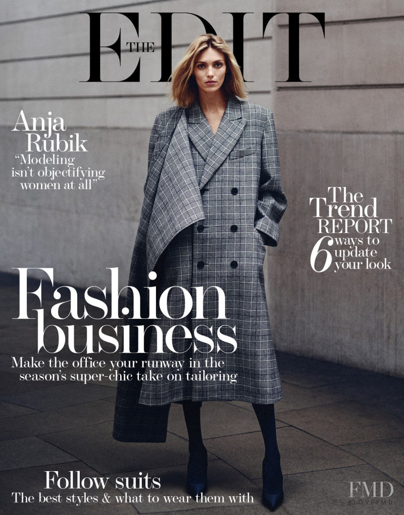 Anja Rubik featured on the The Edit cover from August 2017
