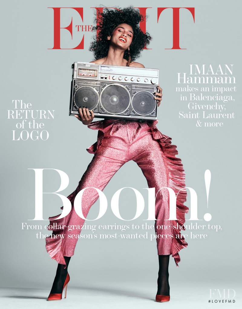 Imaan Hammam featured on the The Edit cover from February 2017