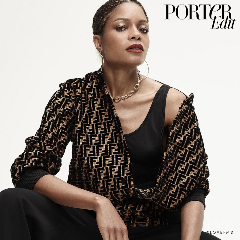Naomi Harris featured on the The Edit cover from April 2018