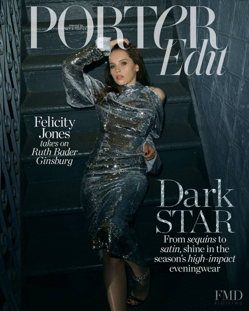 Felicity Jones featured on the The Edit cover from December 2018