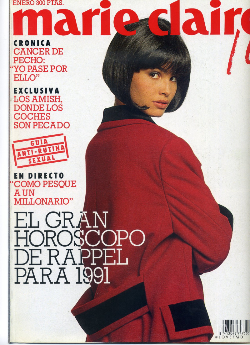 Ines Sastre featured on the Marie Claire Spain cover from January 1991