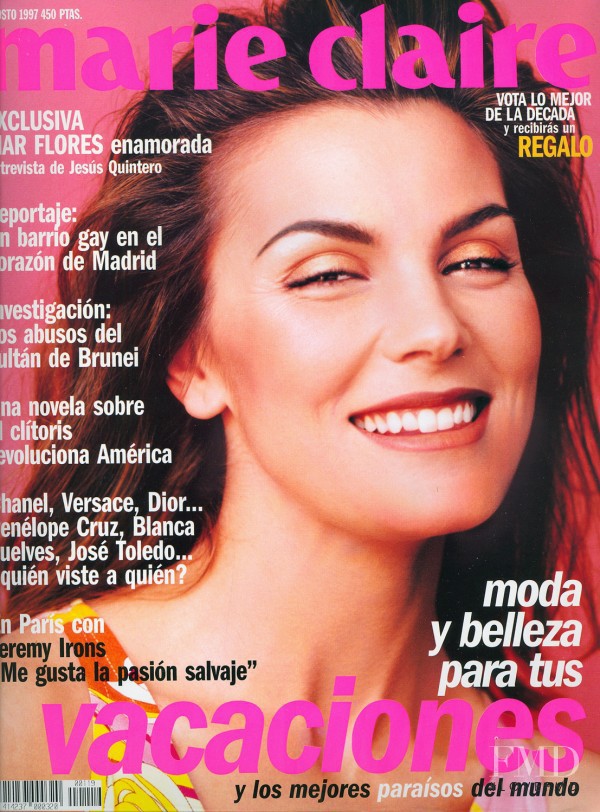 Mar Flores featured on the Marie Claire Spain cover from August 1997