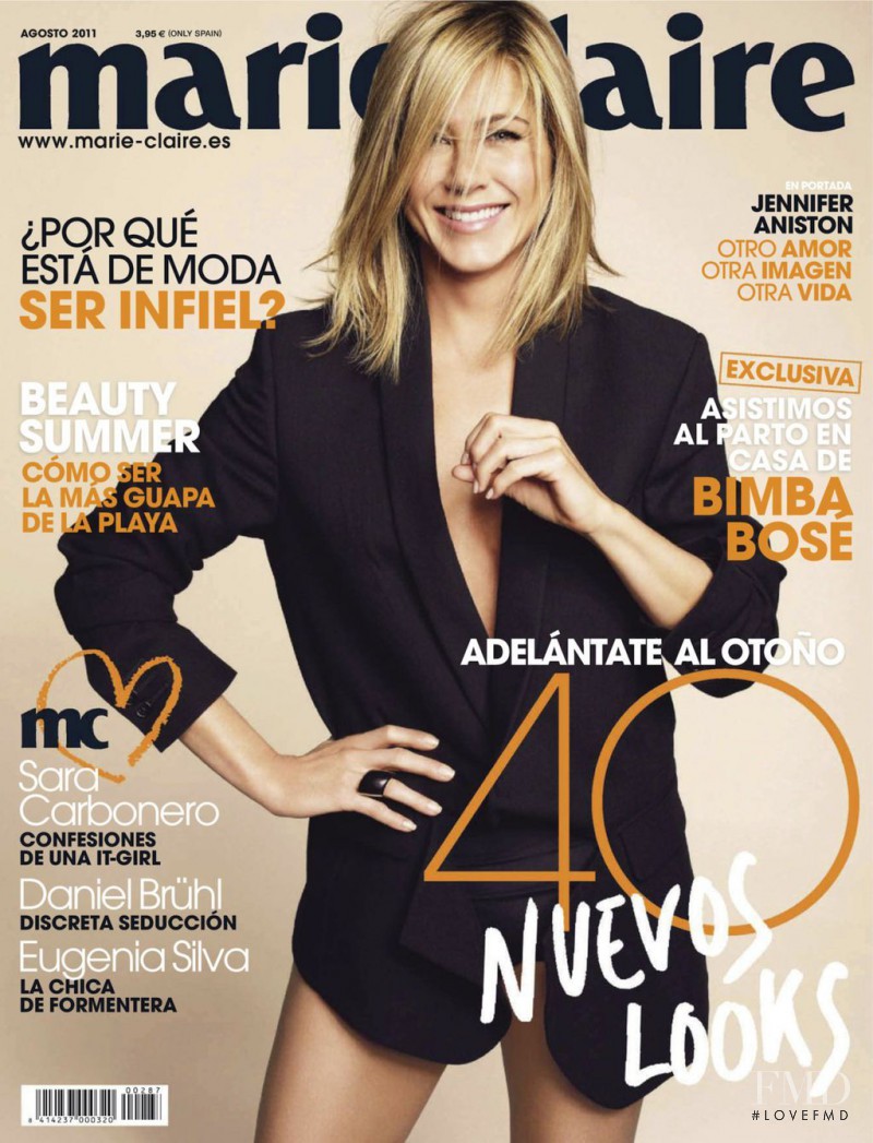 Jennifer Aniston featured on the Marie Claire Spain cover from August 2011