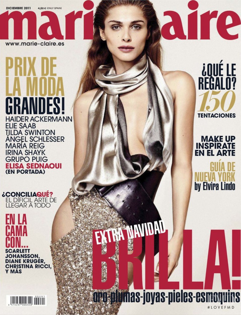 Elisa Sednaoui featured on the Marie Claire Spain cover from December 2011