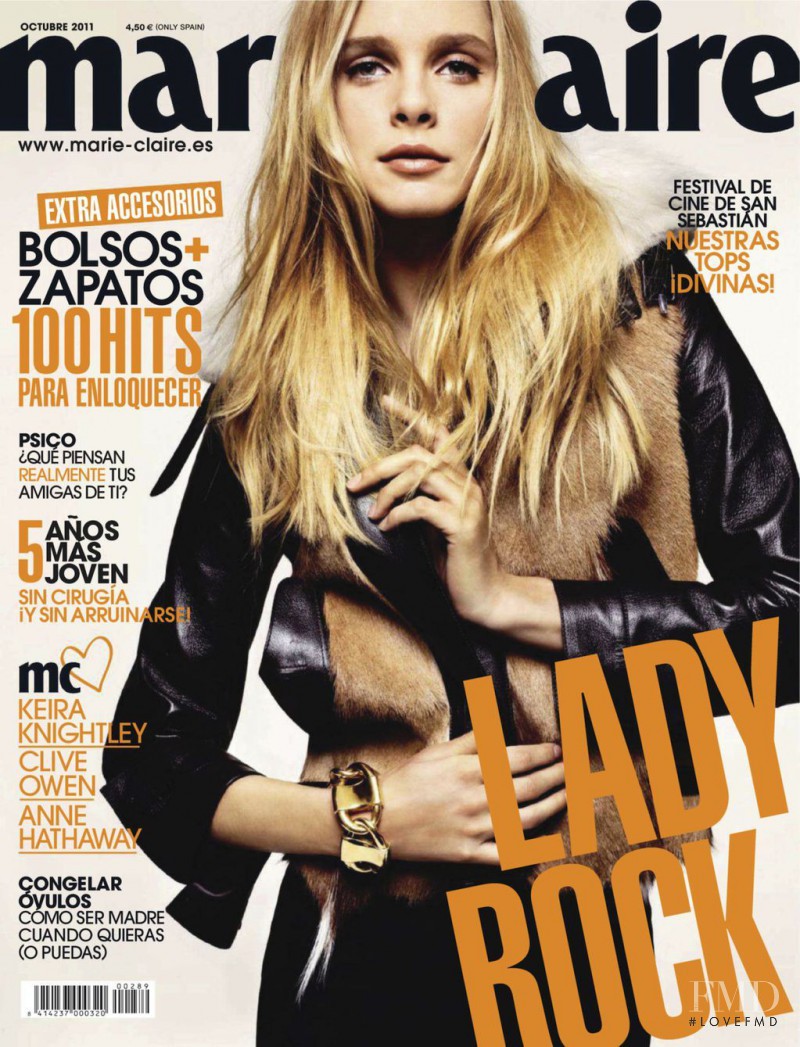 Jules Mordovets featured on the Marie Claire Spain cover from October 2011
