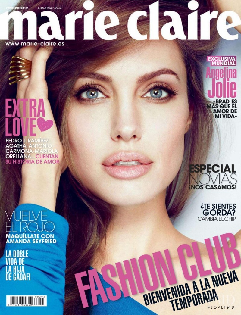 Angelina Jolie featured on the Marie Claire Spain cover from February 2012