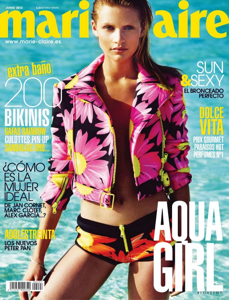 Caroline Corinth featured on the Marie Claire Spain cover from June 2012