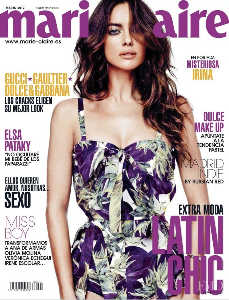 Irina Shayk featured on the Marie Claire Spain cover from March 2012