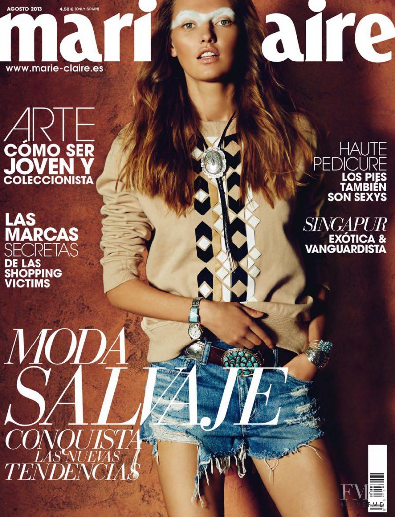 Alina Baikova featured on the Marie Claire Spain cover from August 2013