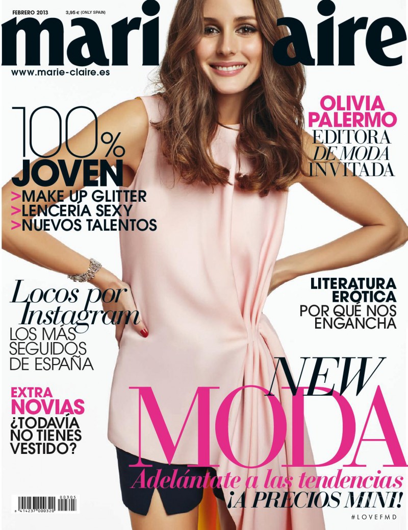 Olivia Palermo featured on the Marie Claire Spain cover from February 2013