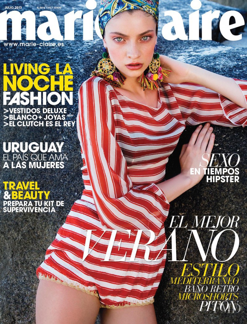Melina Martin featured on the Marie Claire Spain cover from July 2013