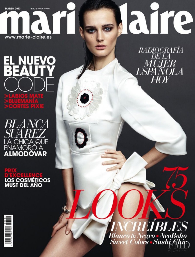 Ksenia Nazarenko featured on the Marie Claire Spain cover from March 2013