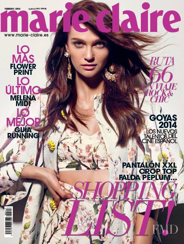 Ella Kandyba featured on the Marie Claire Spain cover from February 2014