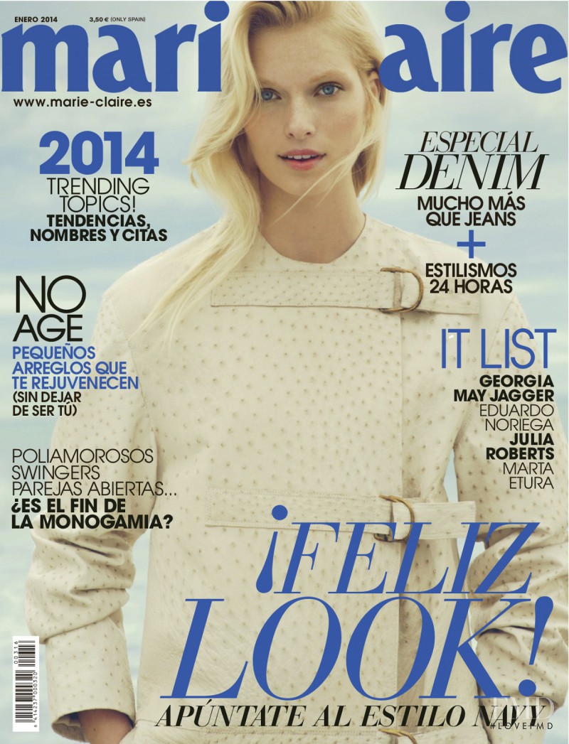 Bree  Smith featured on the Marie Claire Spain cover from January 2014