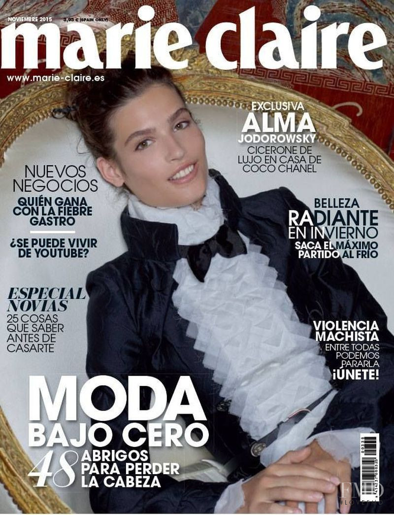 Alma Jodorowsky featured on the Marie Claire Spain cover from December 2015