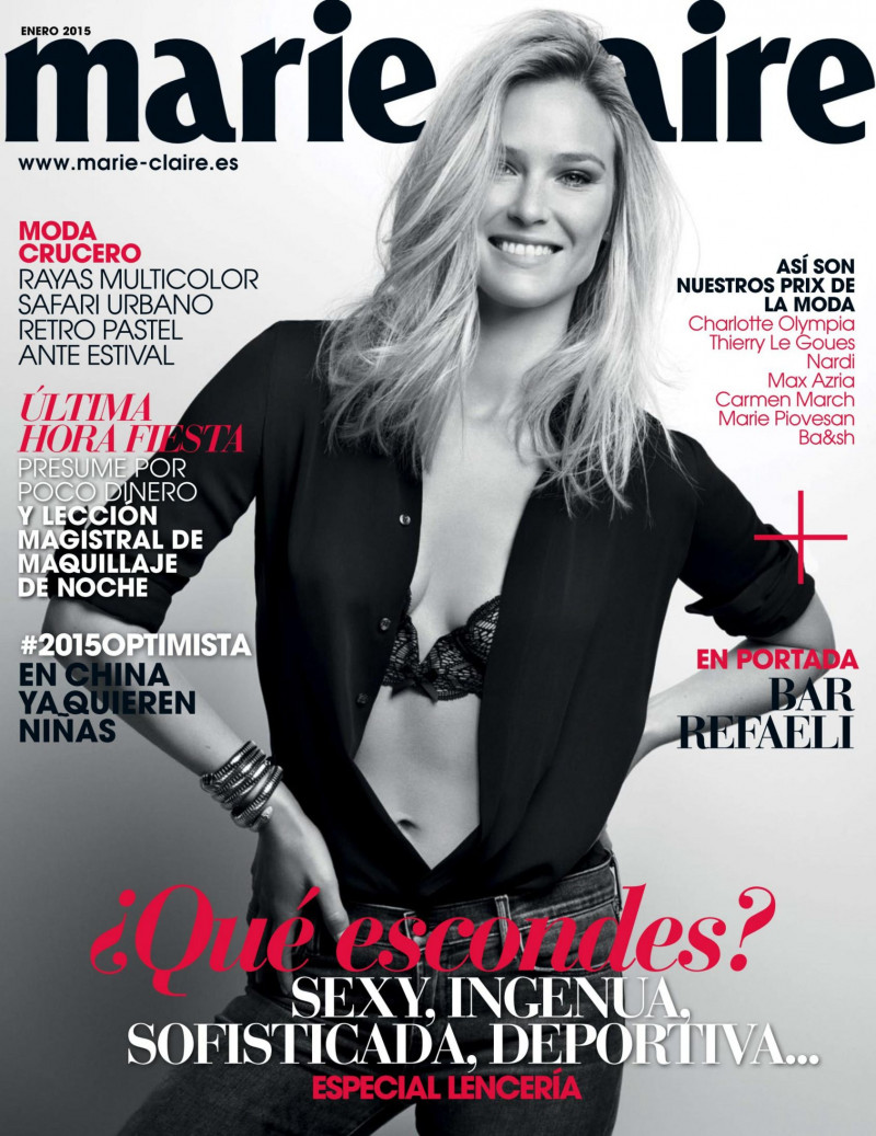 Bar Refaeli featured on the Marie Claire Spain cover from January 2015