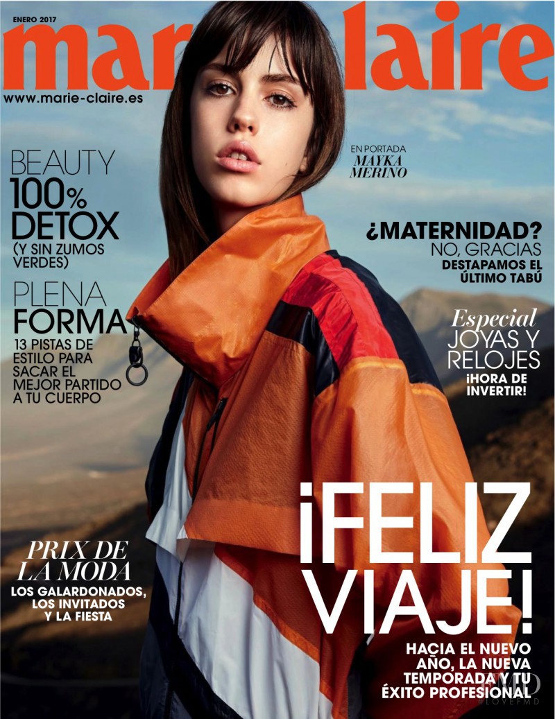 Mayka Merino featured on the Marie Claire Spain cover from January 2017
