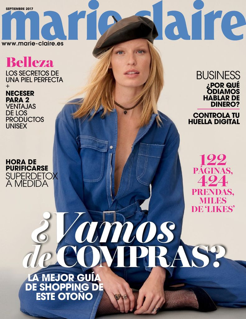 Caroline Winberg featured on the Marie Claire Spain cover from September 2017