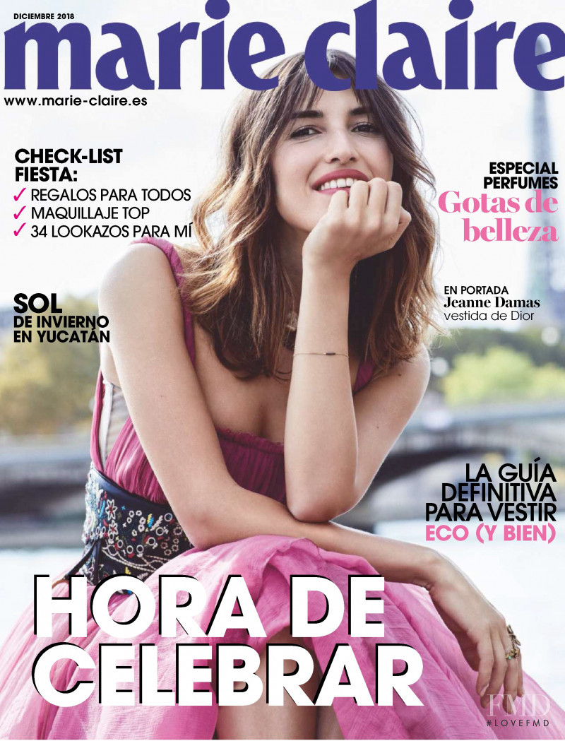 Jeanne Damas featured on the Marie Claire Spain cover from December 2018
