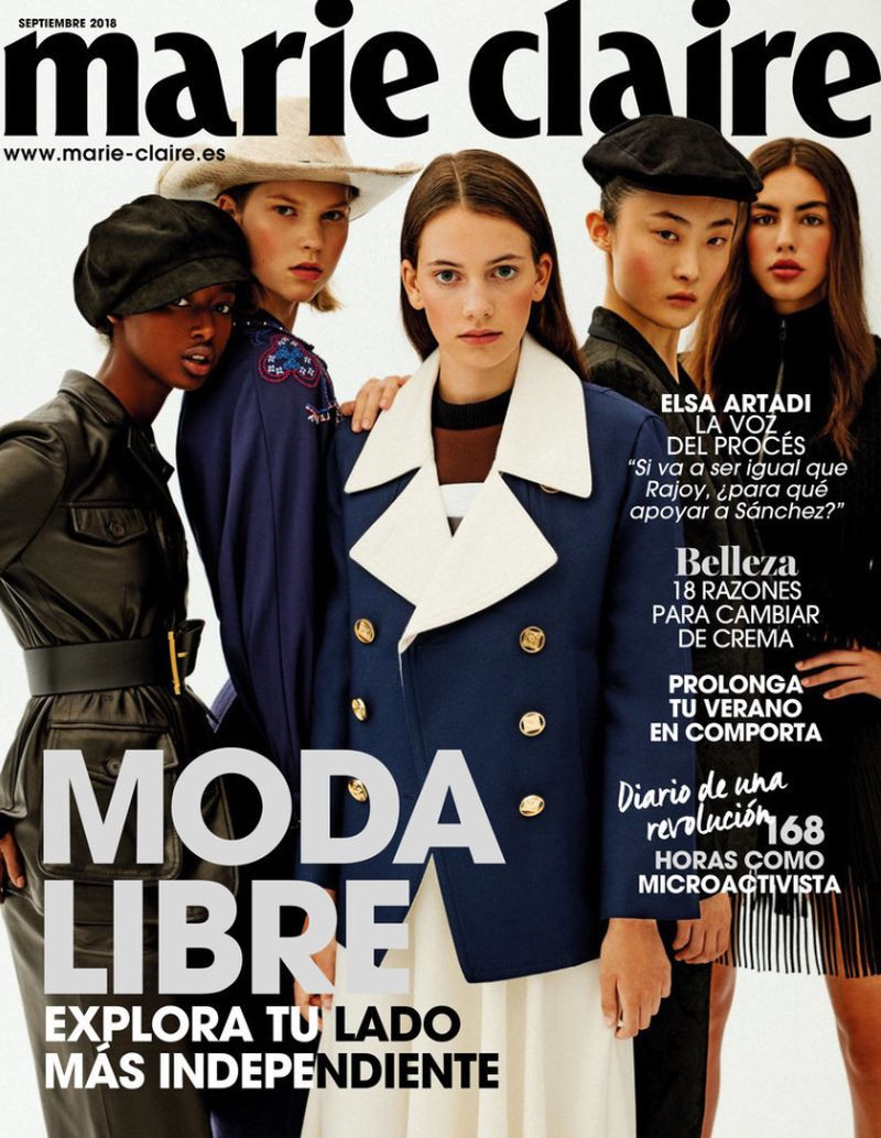 Liya, Nynke Slegers, Zuoye featured on the Marie Claire Spain cover from September 2018