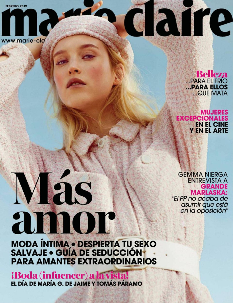 Eva Berzina featured on the Marie Claire Spain cover from February 2019