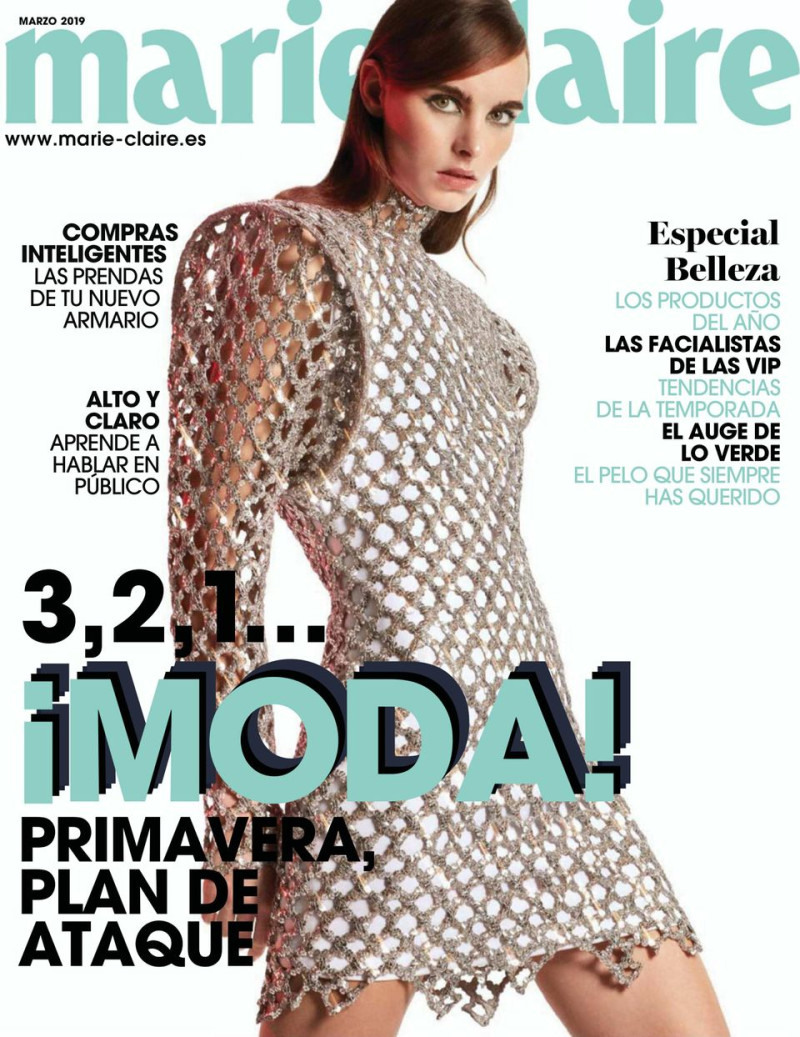 Estella Brons featured on the Marie Claire Spain cover from March 2019
