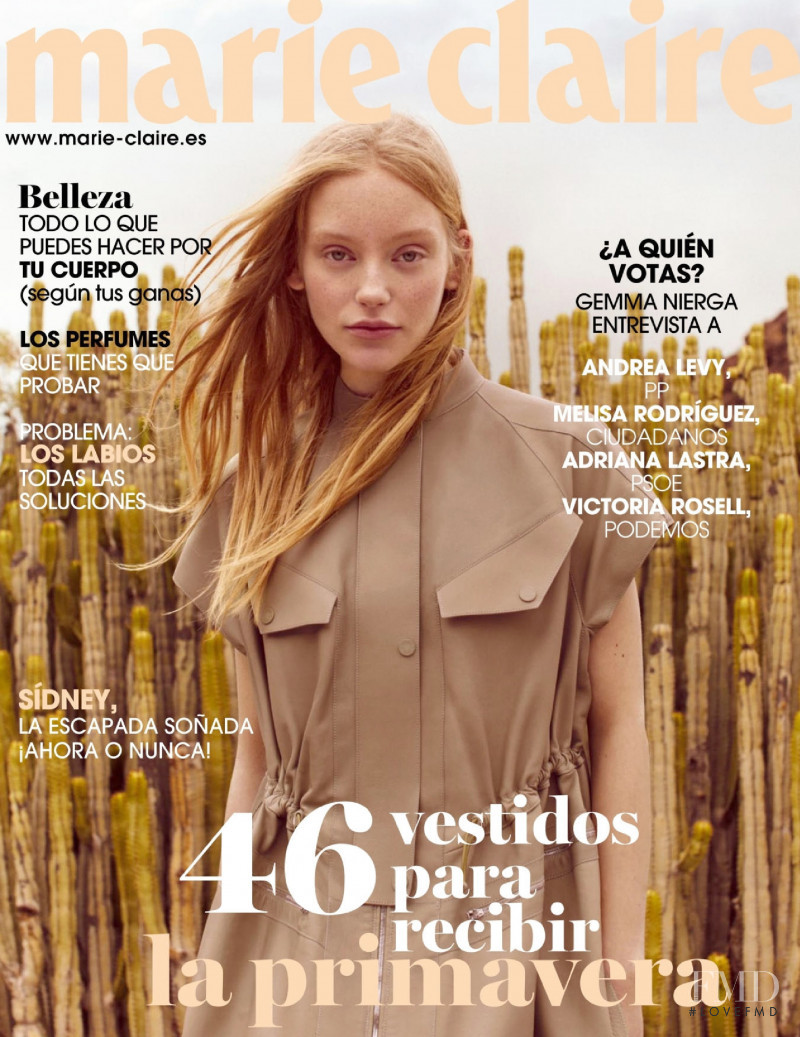 Jeske van der Pal featured on the Marie Claire Spain cover from May 2019