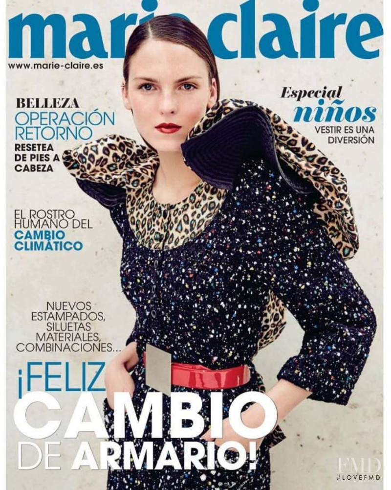 Polina Sova featured on the Marie Claire Spain cover from October 2019