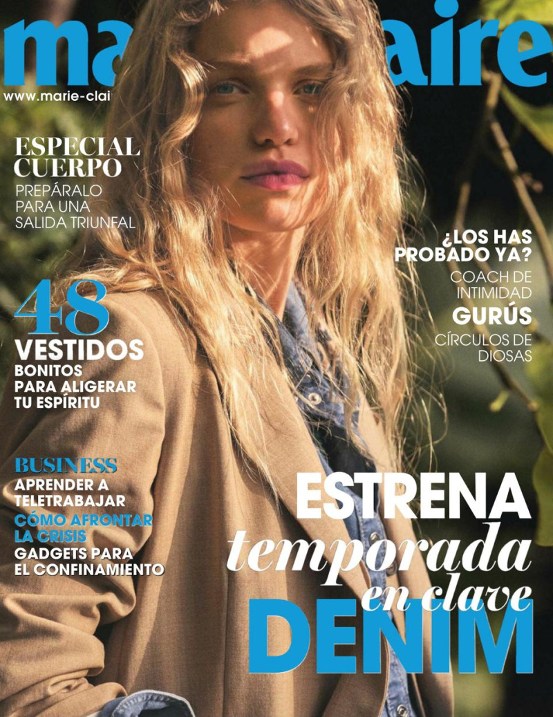 Sabine Glud featured on the Marie Claire Spain cover from May 2020