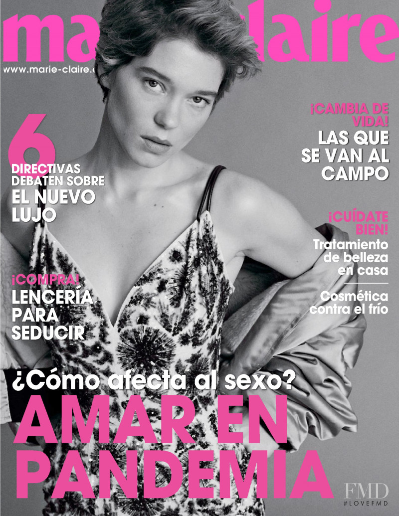Lea Seydoux featured on the Marie Claire Spain cover from February 2021