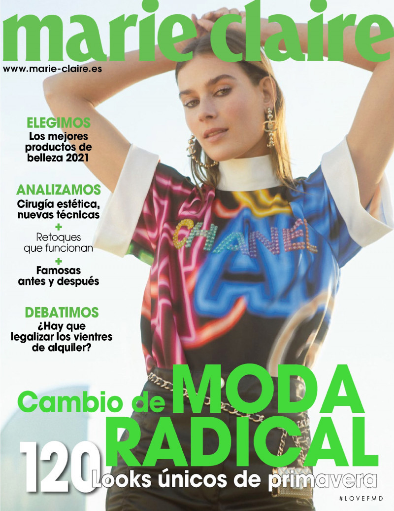 Vera Van Erp featured on the Marie Claire Spain cover from March 2021