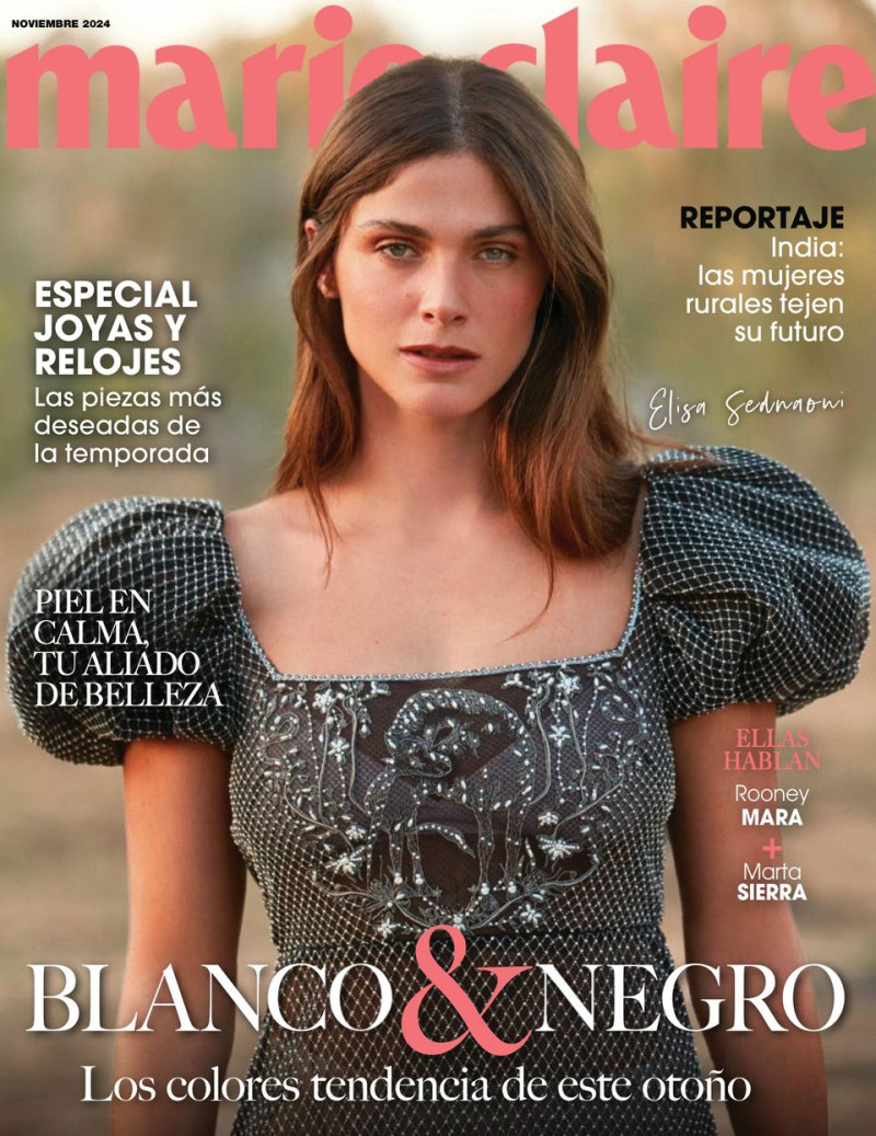 Elisa Sednaoui featured on the Marie Claire Spain cover from November 2024