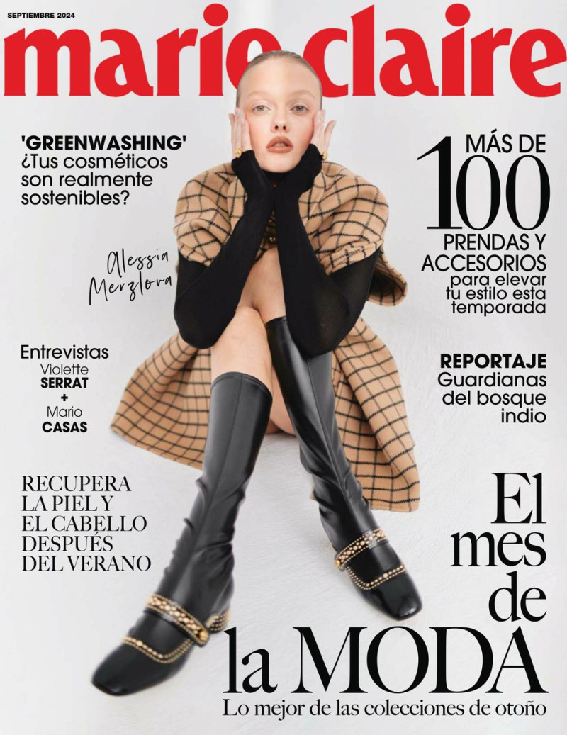 Alessiya Merzlova featured on the Marie Claire Spain cover from September 2024