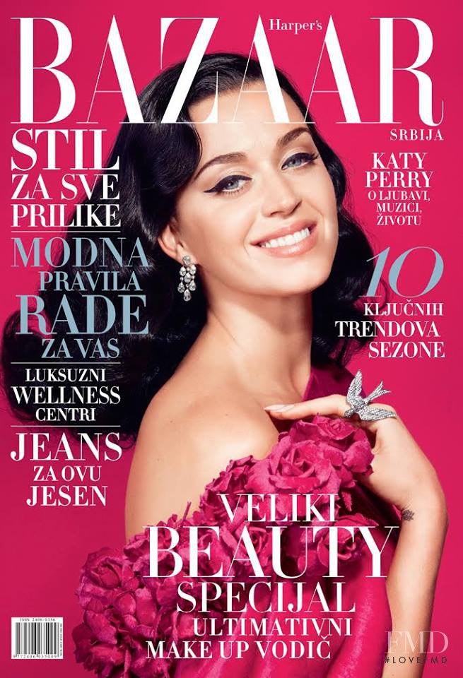 Katy Perry featured on the Harper\'s Bazaar Serbia cover from November 2014