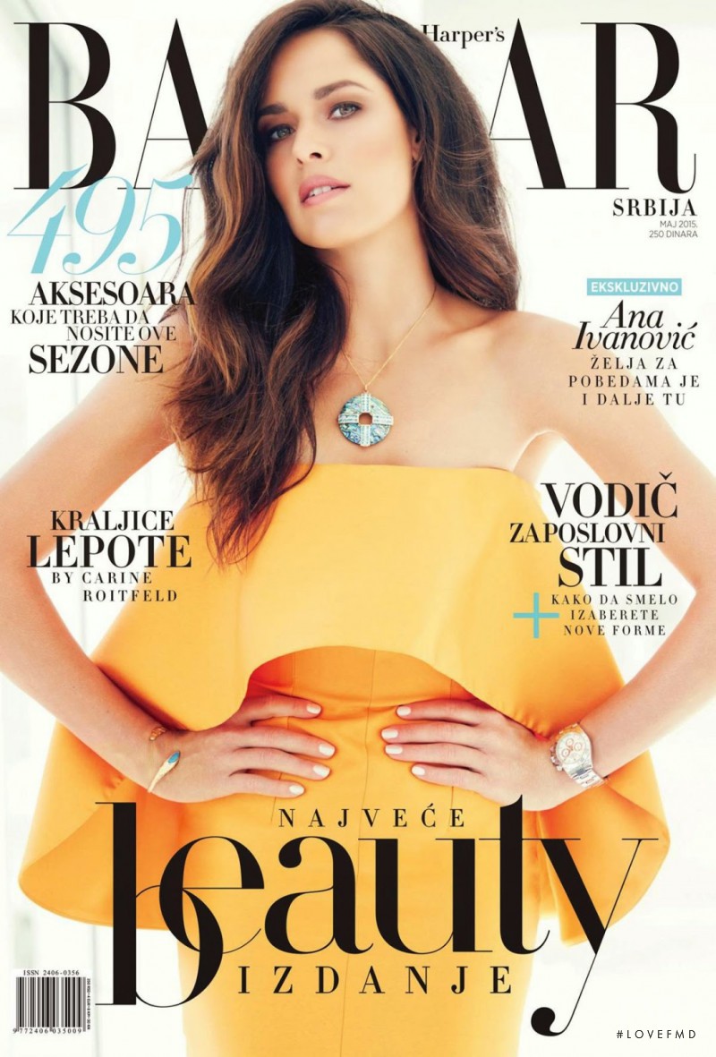 Ana Ivanovic featured on the Harper\'s Bazaar Serbia cover from May 2015