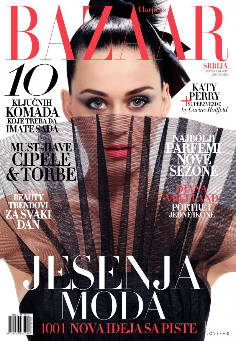 Katy Perry featured on the Harper\'s Bazaar Serbia cover from September 2015