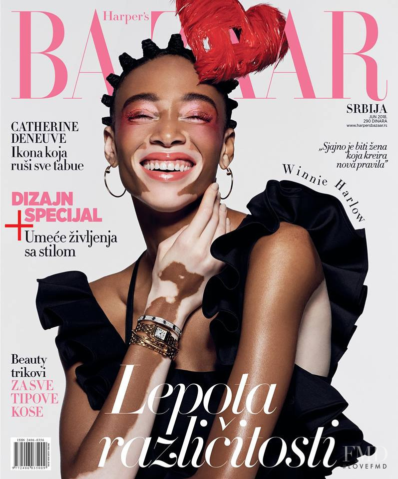 Winnie Chantelle Harlow featured on the Harper\'s Bazaar Serbia cover from June 2018