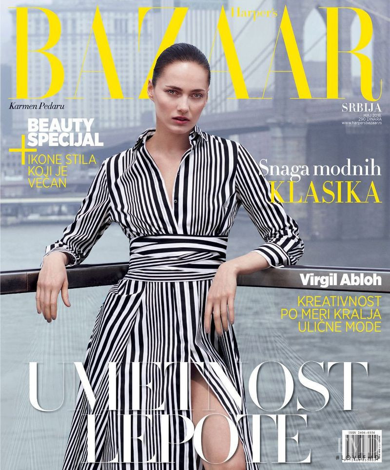 Karmen Pedaru featured on the Harper\'s Bazaar Serbia cover from May 2018