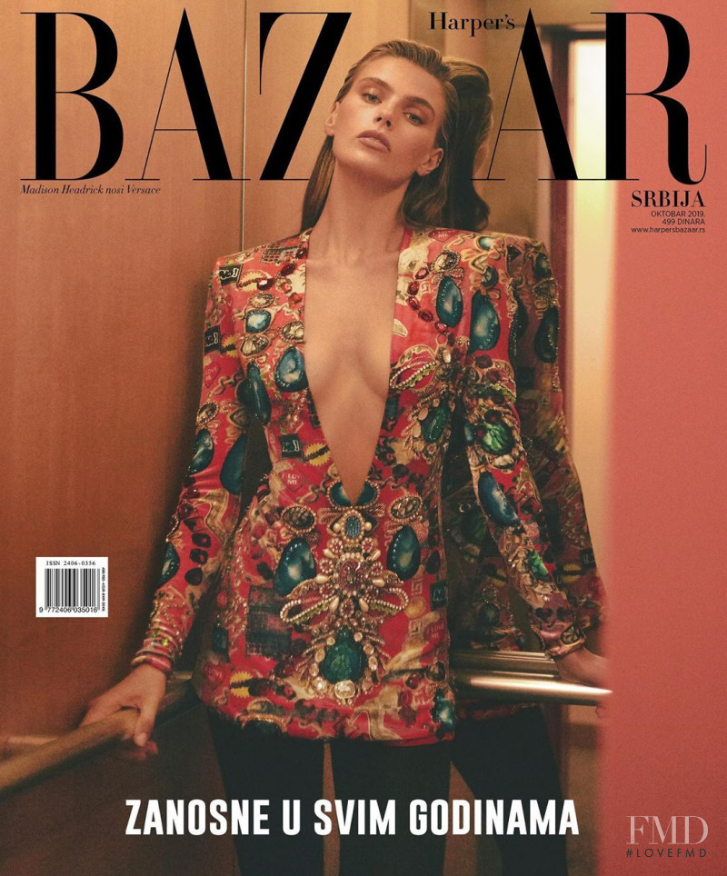Madison Headrick featured on the Harper\'s Bazaar Serbia cover from October 2019