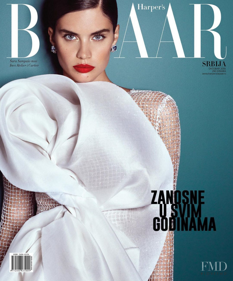 Sara Sampaio featured on the Harper\'s Bazaar Serbia cover from October 2019