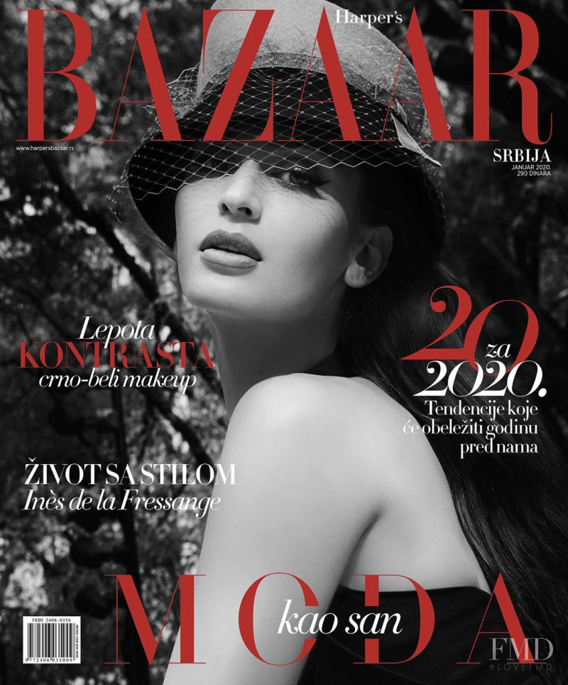 Natalia Barulich   featured on the Harper\'s Bazaar Serbia cover from January 2020