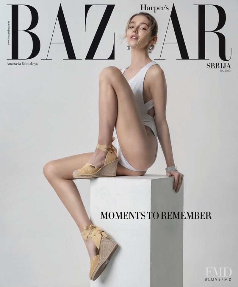 Anastasia Belotskaya featured on the Harper\'s Bazaar Serbia cover from July 2020