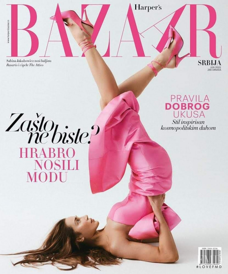 Sabina Jakubowicz featured on the Harper\'s Bazaar Serbia cover from June 2020