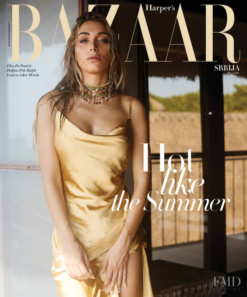 Elisa De Panicis featured on the Harper\'s Bazaar Serbia cover from May 2020