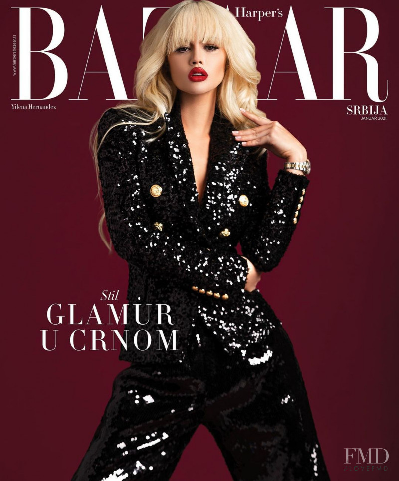 Yilena Hernandez featured on the Harper\'s Bazaar Serbia cover from January 2021